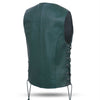 Women’s Hunter Green Leather Motorcycle Club Vest with Utility Pockets | HL14501Green