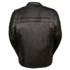 Men's sporty scooter crossover jacket by HighwayLeather, showing a sleek black men's jacket with zipper details and sporty design.