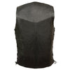Men's classic side lace biker vest by Dynamicleather, tall fit with leather material, featuring side lace details and a sleek design.