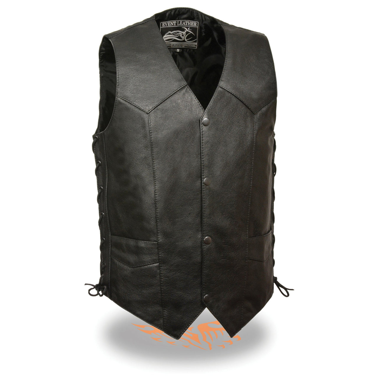 Men's Side Lace Biker Vest w/ Gun Pocket - HighwayLeather