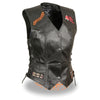 Milwaukee Leather women's side lace love to ride vest with pre-patched design, featuring a stylish and functional riding vest for women.