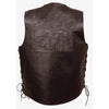 Men's Side Lace Leather Vest w/ Eagle Head & Stars - HighwayLeather