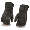 Men's deerskin leather thermal-lined gauntlet glove by HighwayLeather, showing the soft leather exterior and extended cuff design.