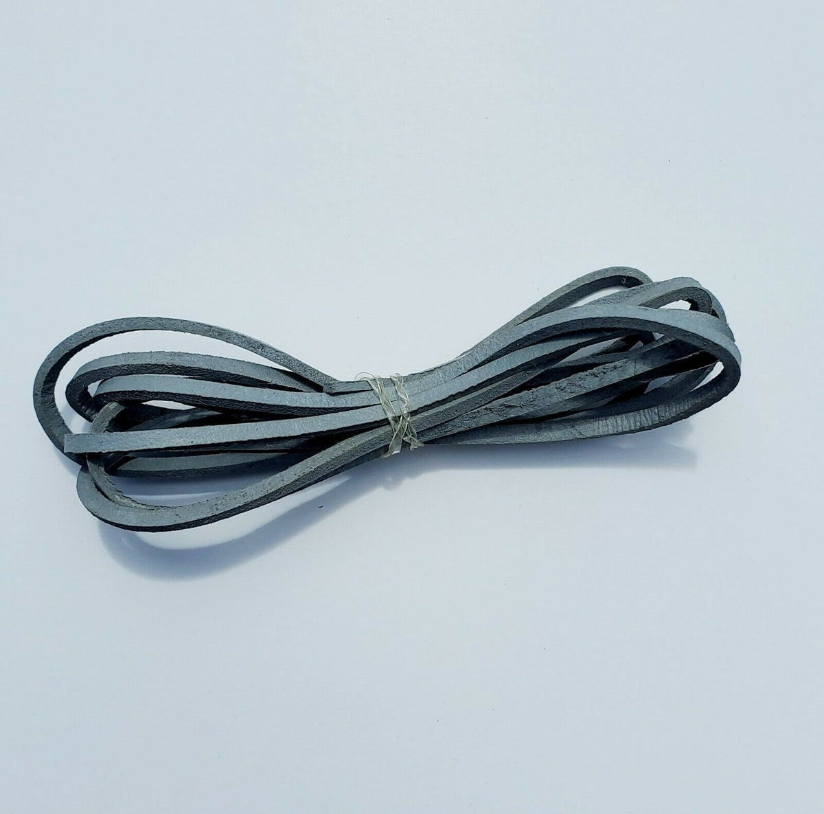 Gray genuine leather lace cord from Buffalo Leather Gear, 64-inch lacing strip for craft and jewelry making.