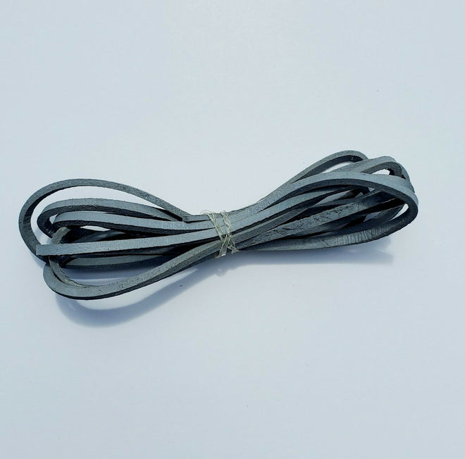Gray genuine leather lace cord from Buffalo Leather Gear, 64-inch lacing strip for craft and jewelry making.
