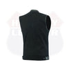Biker Club-Style Black Denim Anarchy Vest with Utility Pockets on Both Sides | HL21689BLACK