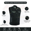 Biker Club-Style Black Denim Anarchy Vest with Utility Pockets on Both Sides | HL21689BLACK