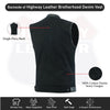 Biker Club-Style Black Denim Anarchy Vest with Utility Pockets on Both Sides | HL21689BLACK