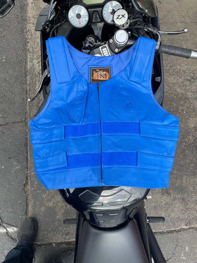 SHADE#45 Blue Tactical Style leather vest - Women/Ladies