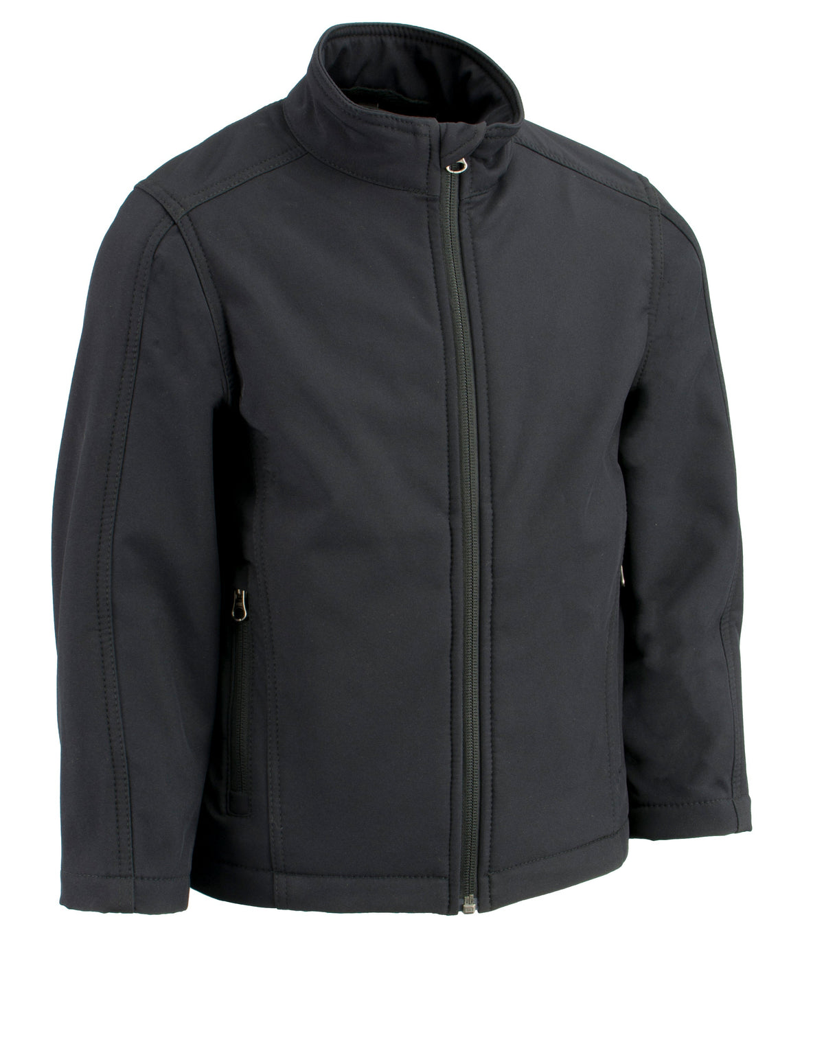 Kids waterproof lightweight soft shell jacket with zipper front, designed for outdoor wear by HighwayLeather.