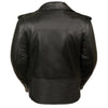 Women’s full-length traditional leather police jacket by HighwayLeather, featuring classic design and durable black leather.