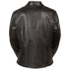 Ladies classic side lace motorcycle jacket by HighwayLeather, shown in black with side lace detailing and structured collar.