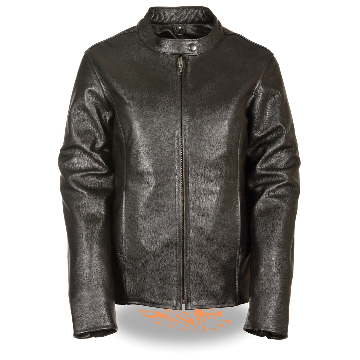 Women’s classic side lace motorcycle jacket by HighwayLeather, featuring stylish lace detailing on the sides.