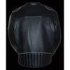 Men's HighwayLeather scooter jacket with side stretch vents, black vented men's jacket for riding comfort and style.