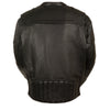 Men's HighwayLeather vented scooter jacket with side stretch panels, black, lightweight, and designed for riding comfort.