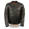 Men's sporty crossover scooter jacket by HighwayLeather, shown in dark color with zipper details and casual fit.