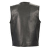 Men's Zipper Front Leather Vest w/ Seamless Design - HighwayLeather
