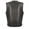 Men's Zipper Front Side Lace Leather Vest w/ Seamless Design - HighwayLeather