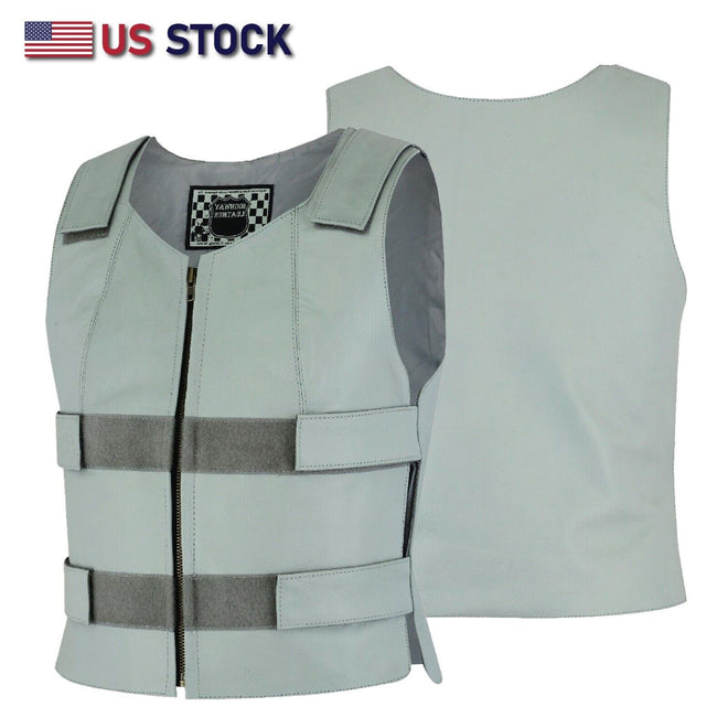 Gray Tactical Style Leather Vest – SKU#14945Gray36 | HL14945Gray