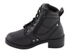 Kid's plain toe boots with side zipper by HighwayLeather, showcasing durable black leather footwear for children.