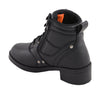 Kids' plain toe zipper boots by HighwayLeather, featuring side zipper and durable design in black for casual wear.