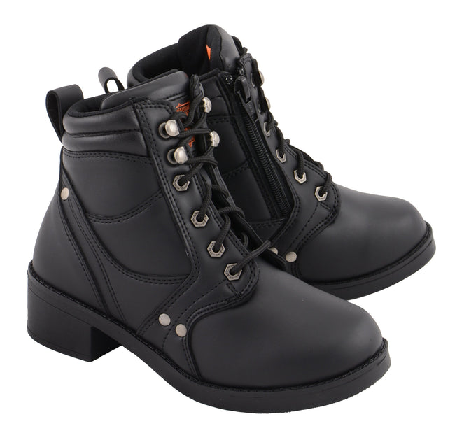 Kid's plain toe zipper boots by HighwayLeather featuring side zipper closure and durable design.