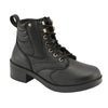 Kids lace-to-toe side zipper biker boots by HighwayLeather with durable leather construction and stylish design.