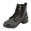 Kids lace-to-toe biker boots with side zipper from HighwayLeather, featuring durable leather and stylish design.