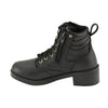 Kids lace-to-toe side zipper biker boots by HighwayLeather, featuring durable leather construction and stylish design.