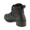 Kids lace-to-toe biker boots with side zipper from HighwayLeather, featuring a rugged design and lace-up front.