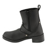 Kids engineer style biker boots by HighwayLeather, 6-inch tall black boots with buckles and rugged design.