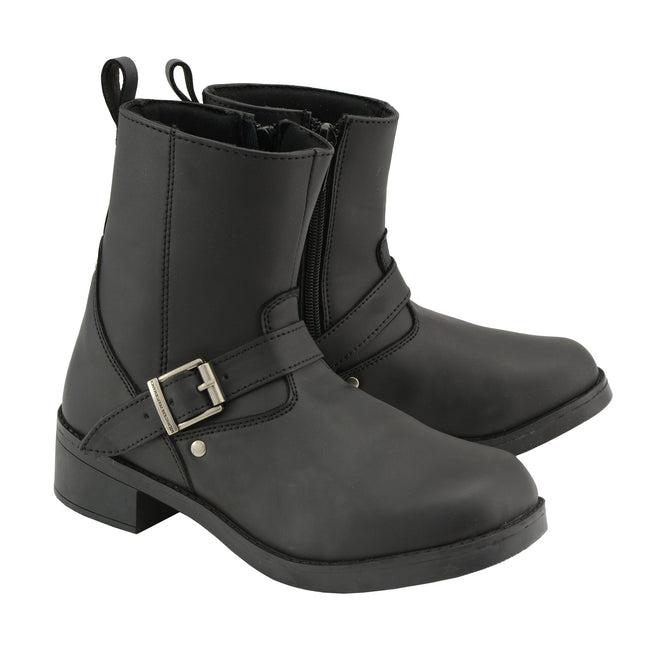 Kids' 6-inch engineer style biker boots by HighwayLeather, featuring rugged design and sturdy soles for young adventurers.