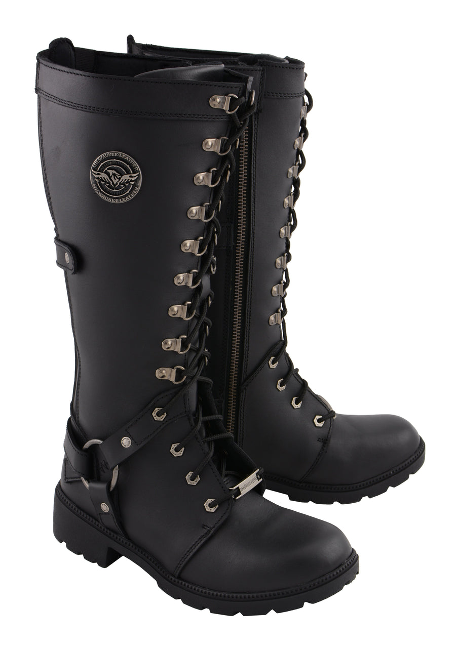 Women's 15" Combat Style Harness Boot - HighwayLeather