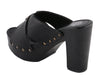Women Cross Strap Open Toe Clog - HighwayLeather