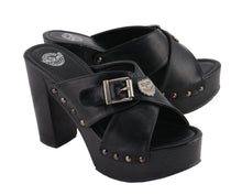 Women Cross Strap Open Toe Clog - HighwayLeather