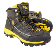 BAZALT-Men's Black & Yellow Water & Frost Proof Leather Boots W/ Composite Toe-BLK/YELLOW-7 - HighwayLeather