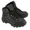 Milwaukee Leather men's black waterproof and frost-proof leather boots, size 7, with sturdy design and secure laces.