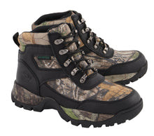 Men's Waterproof Black Hiking Boot w/ Mossy Oak® Print - HighwayLeather