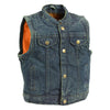 Kids Denim Club Style Snap Front Vest - HighwayLeather