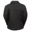 Ladies Zipper Front Black Denim Jacket w/ Studded Spikes - HighwayLeather