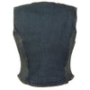 Ladies Zipper Front Denim Vest w/ Side Stretch - HighwayLeather