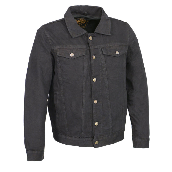 Men's Classic Denim Jean Pocket Jacket with Utility Pockets