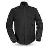 Black Mercer motorcycle canvas shirt for women by FIRST MFG, featuring rugged design and casual style.