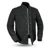 Black Mercer motorcycle canvas shirt for women by FIRST MFG, featuring a stylish design and durable fabric.