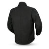 Black Mercer motorcycle canvas shirt for women by FIRST MFG, featuring a rugged design and button-up front.