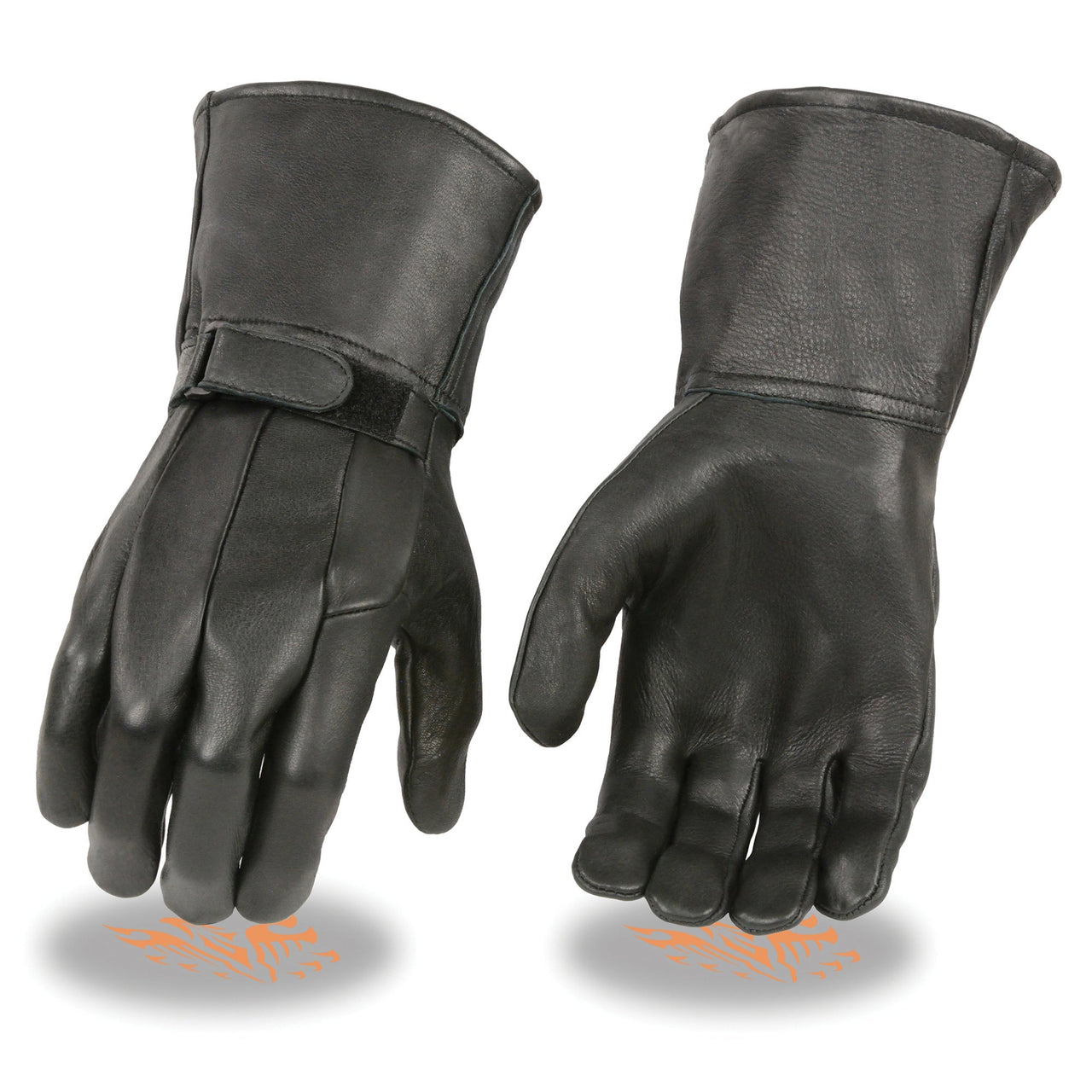 Men's Light Lined Gauntlet Gloves w/ Wrist Strap - HighwayLeather