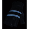 Men's Leather & Mesh Fingerless Gloves with Gel Palm, Reflective Band - HighwayLeather