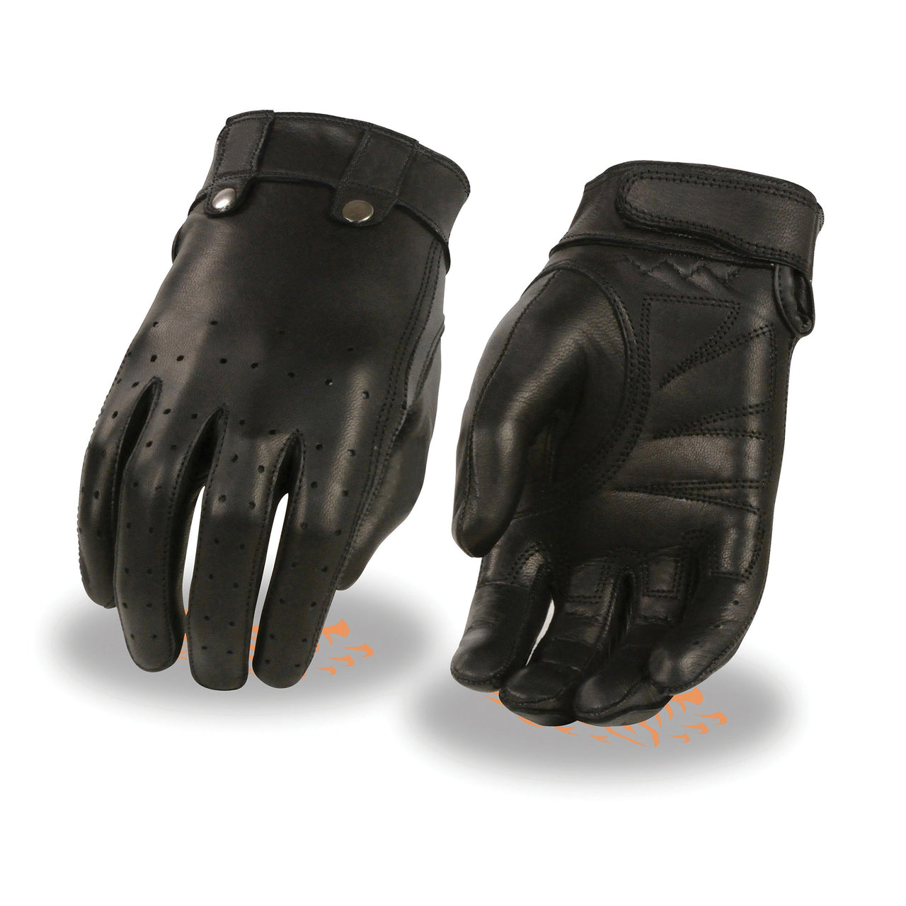 Ladies Leather Driving Glove w/ Perforated Fingers, Gel Palm - HighwayLeather