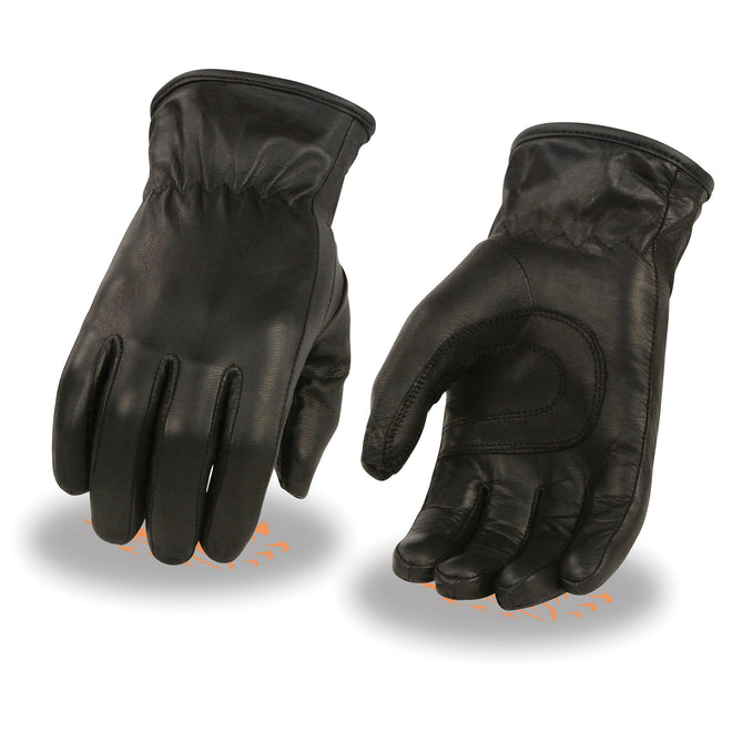 Ladies thermal-lined leather gloves with cinch wrist from HighwayLeather, showcasing soft leather and adjustable wrist detail.
