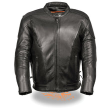 Men's Side Lace Vented Scooter Jacket - HighwayLeather